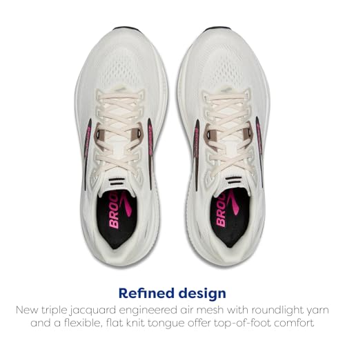 Brooks Women’s Ghost 18 Neutral Running & Walking Shoe - Coconut/Coffee/Fuchsia - 9 Medium