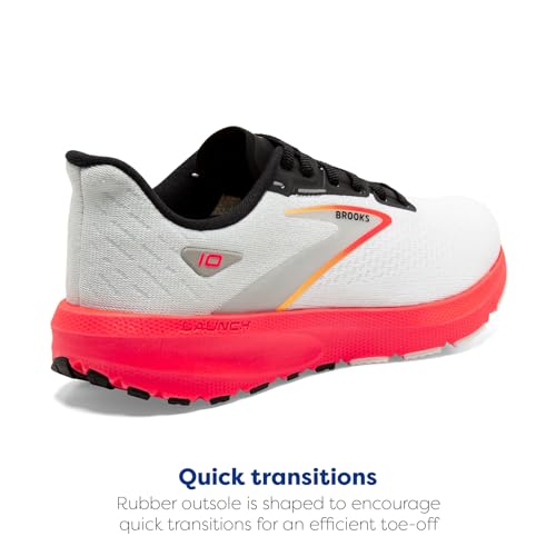 Brooks Men’s Launch 10 Neutral Running Shoe - Blue/Black/Fiery Coral - 10 Medium