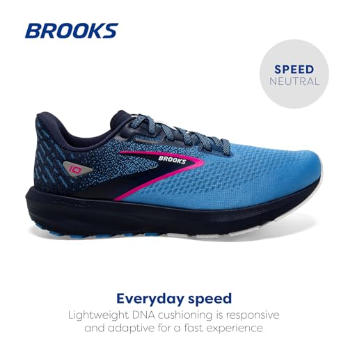 Brooks Women’s Launch 10 Neutral Running Shoe - Peacoat/Marina Blue/Pink Glo - 7.5 Medium