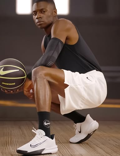 Nike Men's Precision 7 Basketball Shoes, White/Black, 10