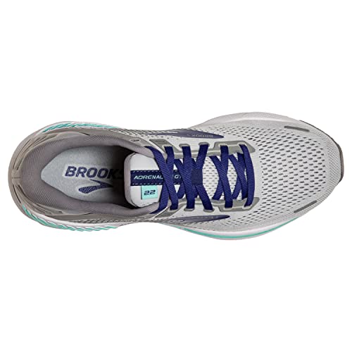 Brooks Women's Adrenaline GTS 22 Supportive Running Shoe - Alloy/Blue/Green - 6.5 Medium