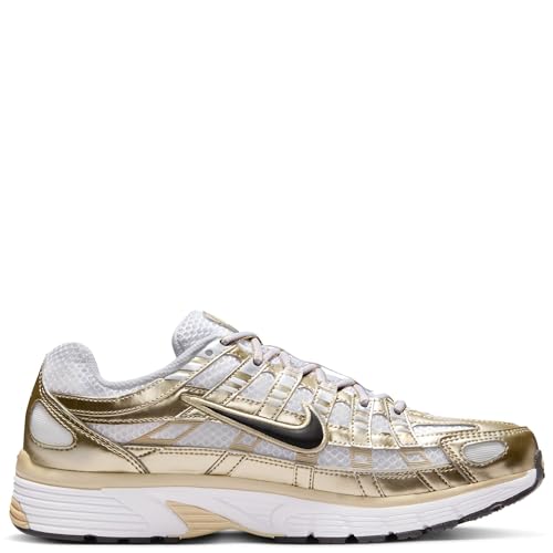 Nike Women's W P-6000 GldSneaker, White Black Grain MTLC Gold Grain, 9.5 US