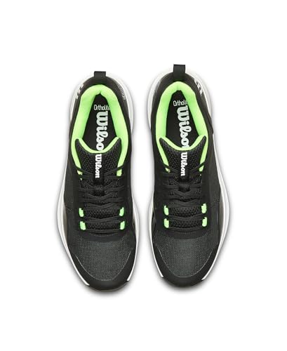 WILSON Hurakn Pro V2 Men's Padel Shoe - Black/White/Green Gecko, Size 10.5 US