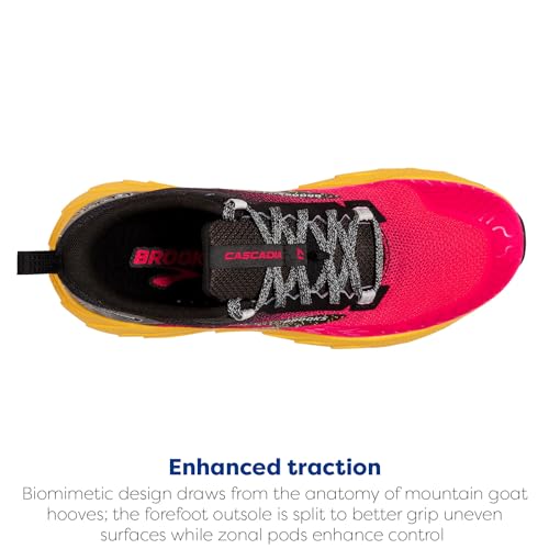 Brooks Women’s Cascadia 17 Trail Running Shoe - Diva Pink/Black/Lemon Chrome - 6 Medium