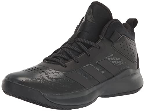 Adidas Cross Em Up 5 Basketball Shoe, Black/Black/Carbon, 6 Wide US Unisex Big_Kid