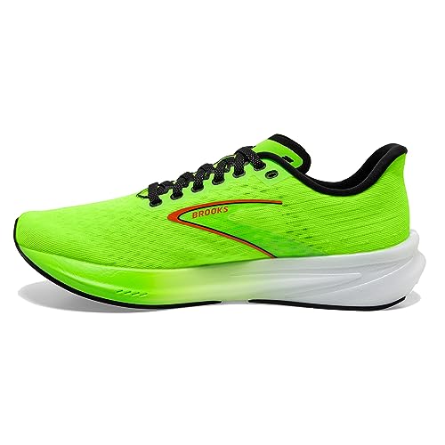 Brooks Men’s Hyperion Neutral Running Shoe - Green Gecko/Red Orange/White - 13 Medium