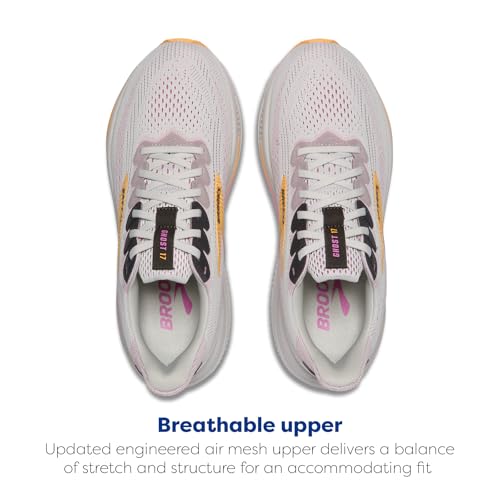 Brooks Women’s Ghost 17 Neutral Running Shoe - Oyster/Apricot/Pink - 9.5 Medium