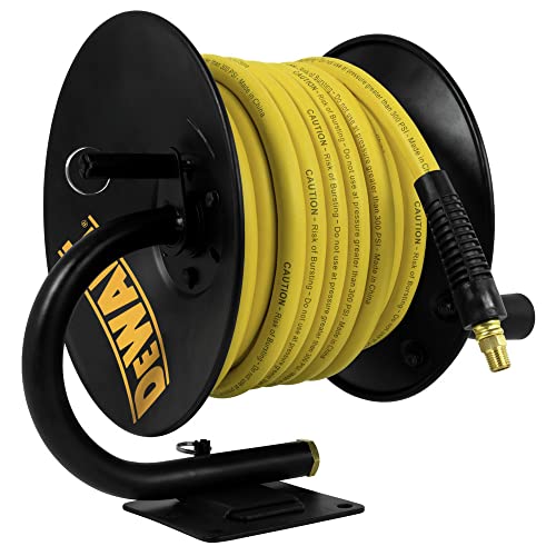 DEWALT DXCM024-0348 3/8" x 50' Manual Hose Reel with Rubber Hose , Yellow