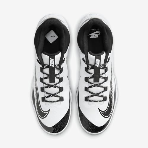 Nike Alpha Huarache Elite 4 Low Baseball Cleats (FD2745-110, White/Black) Size 13