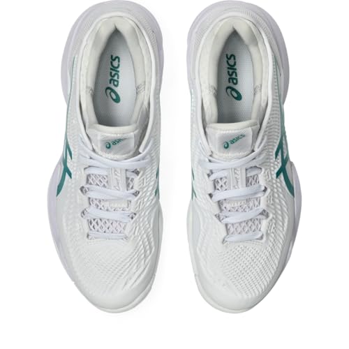 ASICS Women's Court FF 3 Tennis Shoes, 9, White/Pitch Green