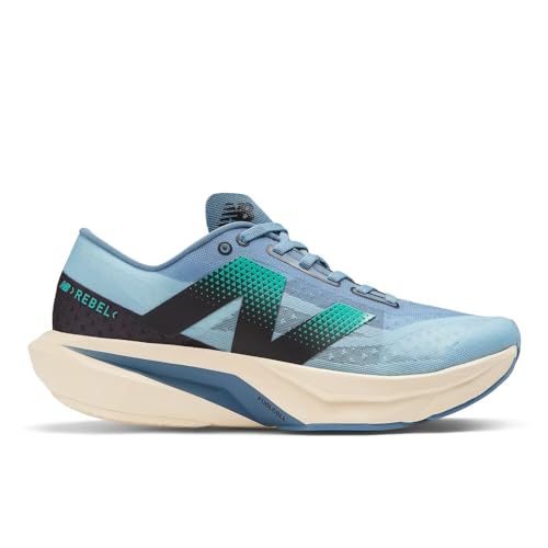 New Balance Men's FuelCell Rebel V4 Running Shoe, Heron Blue/Chrome Blue/Black, 15 M