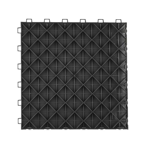 VEVOR Garage Floor Tiles 12 x 12 x 0.53 inch, Interlocking Design Ease of Installation Double-Sided Texture Non-Slip Sturdiness, for Garages, Basements, Repair Shops, Black, 50 Pack