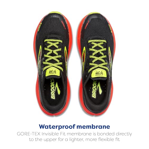 Brooks Men’s Divide 5 GTX Waterproof Trail Running Shoe - Black/Cherry/Lime - 9 Medium
