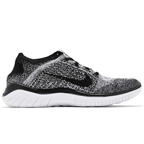 Nike Men's Free Run Flyknit 2018 Running Shoes, White White Black 101, 7.5