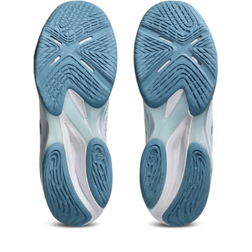 ASICS Men's Netburner Ballistic FlyteFoam Mid Top 4 Volleyball Shoes, 10, White/SABA Blue