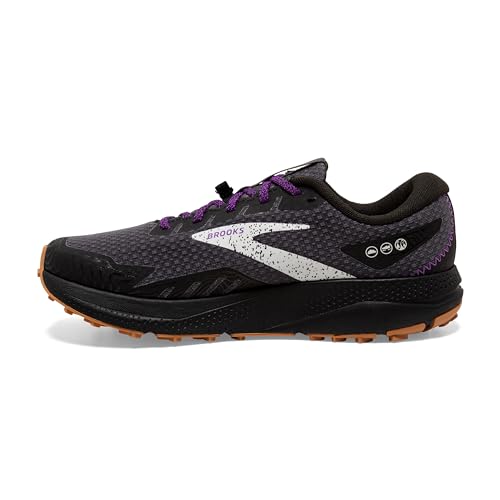 Brooks Women’s Divide 4 GTX Waterproof Trail Running Shoe - Black/Blackened Pearl/Purple - 7.5 Medium