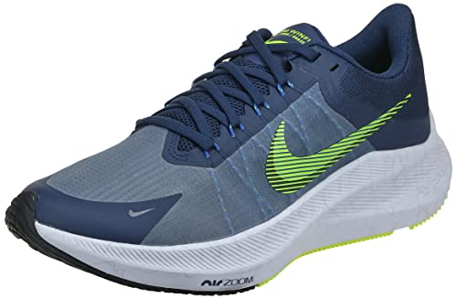 NIKE Men's Running Shoe, Midnight Navy Volt White Hyper Royal, 7.5