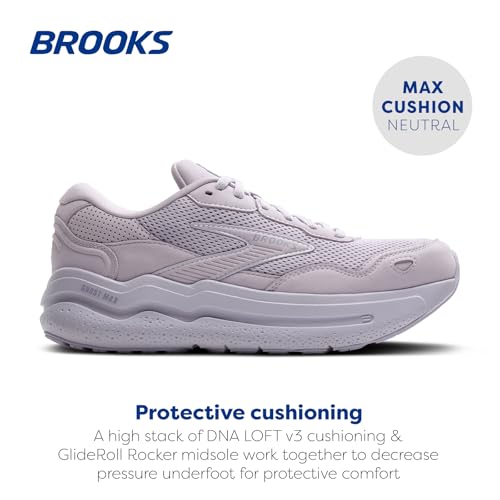Brooks Women’s Ghost Max Suede/Leather Neutral Running & Walking Shoe - Lilac/Lavender - 8.5 Medium