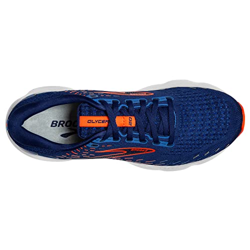 Brooks Men's Glycerin 20 Neutral Running Shoe - Blue Depths/Palace Blue/Orange - 10 Medium