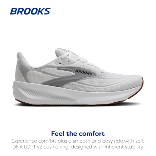Brooks Men’s Revel 9 Neutral Running & Walking Shoe - White/Grey/Black - 10 Wide
