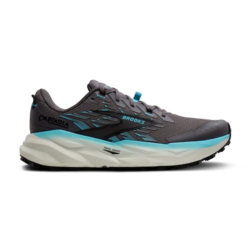 Brooks Women's Cascadia 19Sneaker, Rabbit Black Bluefish, 9 US