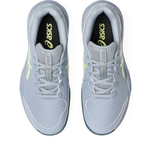 ASICS Kid's Gel-Resolution X Grade School Tennis Shoes, 4.5, Grey Blue/Pistachio