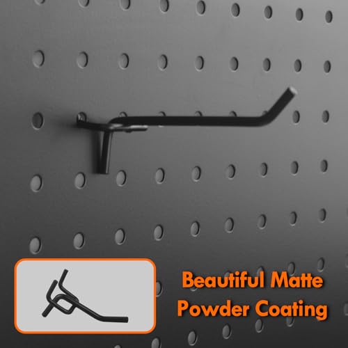 Pegboard Hooks Accessories 30pcs 2inch Metal Peg Board Tool Hangers (Black)