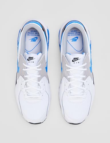 Nike Men's Air Max Excee Shoes, White/Blue Crystal-Light Smoke Grey-Black, 10