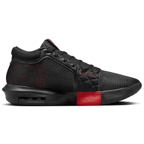 Nike Men's Lebron Witness VIII Basketball Shoes, Black Red 005, 10.5 US