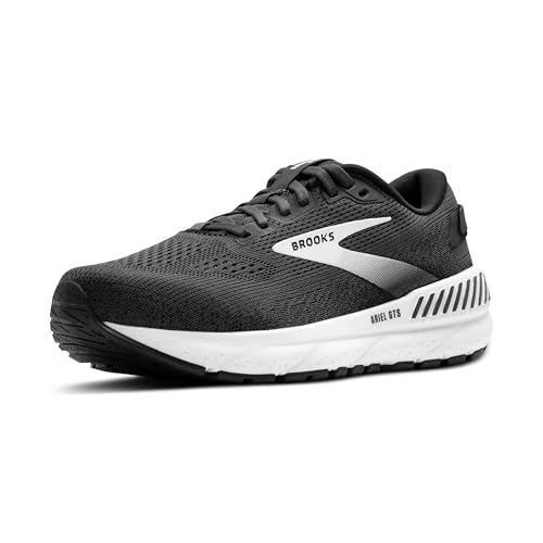 Brooks Women’s Ariel GTS 24 Supportive Running & Walking Shoe - Ebony/Black/White - 9.5 X-Wide