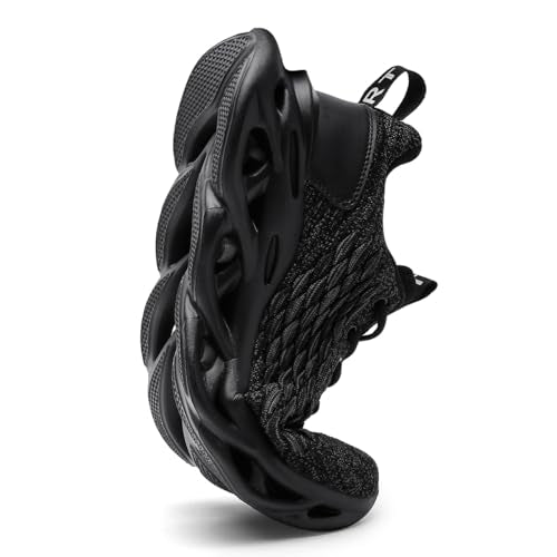 HOMASS Mens Walking Shoes Tennis Casual Fashion Running Sneakers Black