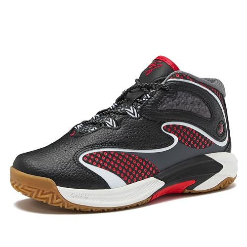SHAQ Notix 2.0 Kids Basketball Shoes for Boys and Girls, High Top Youth Boys Sneakers Size 11-7 Little or Big Kid - Black/White, 3 Little Kid