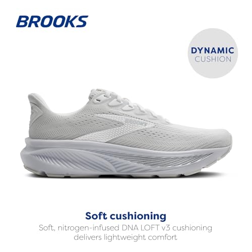 Brooks Women’s Ghost 17 Neutral Running Shoe - White/White/Grey - 9 Medium