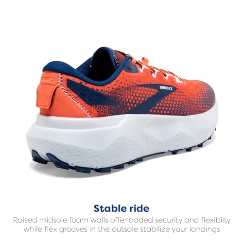 Brooks Men’s Caldera 6 Trail Running Shoe - Firecracker/Navy/Blue - 11 Medium