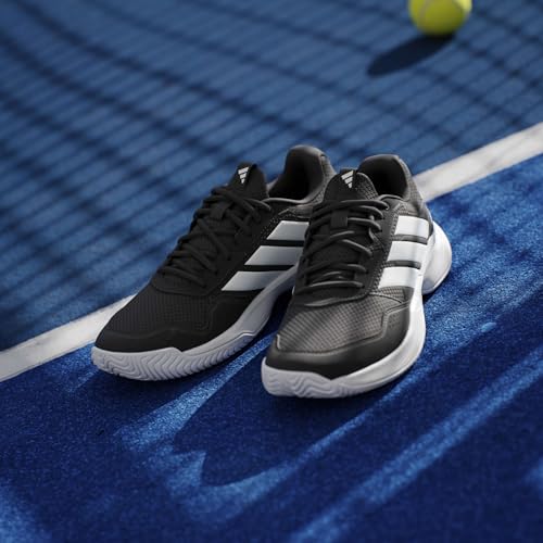 adidas Men's Gamecourt 3 All Court Tennis, BlackWhiteWhite, 9
