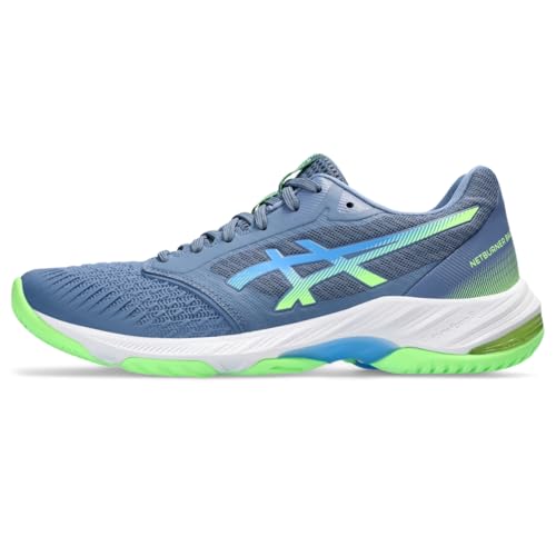 ASICS Men's Netburner Ballistic FlyteFoam 3 Volleyball Shoe, 8, Denim Blue/Waterscape