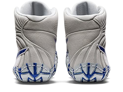 ASICS Men's Aggressor 5 Wrestling Shoes, 4.5, White/Lapis Lazuli Blue