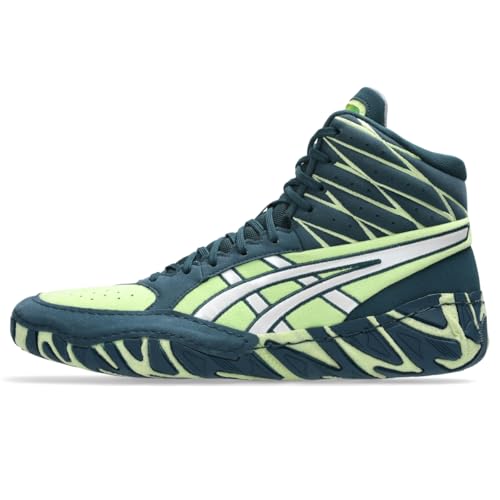 ASICS Men's Aggressor 6 Wrestling Shoes, 8, Tranquil Teal/Lime Green