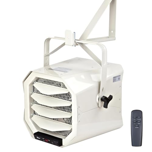 DR. INFRARED HEATER DR-910F 10,000-Watt 240V Heavy-Duty Hardwired Shop Garage Heater Wall/Ceiling Mounted with Remote Controlled Thermostat
