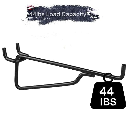 Pegboard Shelf Hooks, 8PACK Metal Utility Hook Set, 1/4 inch Peg Board Organizer Accessories, Shelves and Baskets Brackets, Display and Storage Rack for Garage Workbench Art Craft Office (Black, 8")