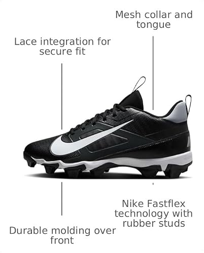 Nike Alpha Menace 4 Shark Football Cleats (Wide) (Black, US Footwear Size System, Adult, Men, Numeric, Wide, 10)