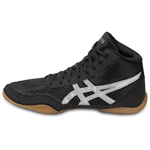 ASICS Matflex 5 GS Wrestling Shoe (Little Kid/Big Kid), Black/Silver, 2 M US Little Kid
