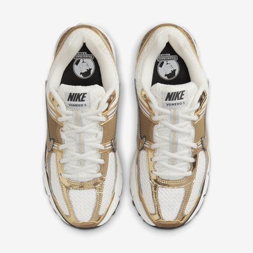 Nike Women's Zoom Vomero 5 Gold Sneakers, Photon Dust/Gold/Gridiron/Sail, 6 Medium US