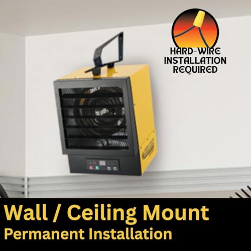 Dura Heat EWH5510 Electric Forced Air Heater with Remote Control 17,060 Btu, Yellow, Large