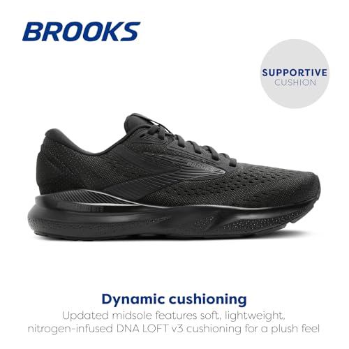 Brooks Men’s Adrenaline GTS 24 Supportive Running Shoe - Black/Black/Ebony - 11 Medium