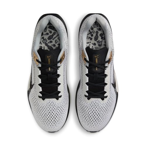 Nike Winflo 11 SE Men's Road Running Shoes (HQ7975-100, White/Metallic Gold/Light Smoke Grey/Black) Size 9