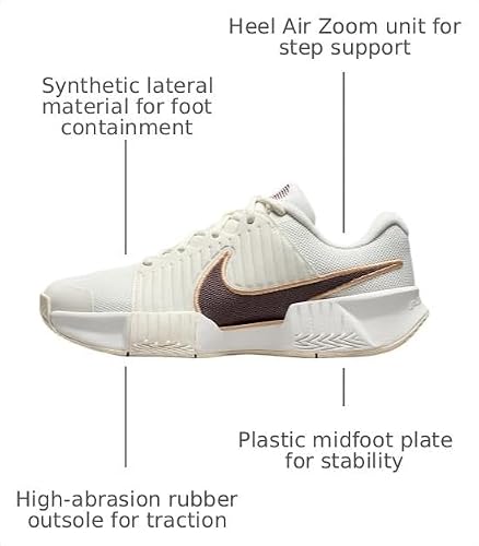 Nike GP Challenge Pro Women's Hard Court Tennis Shoes (Pale Ivory/Vachetta Tan/Tattoo) Size 8