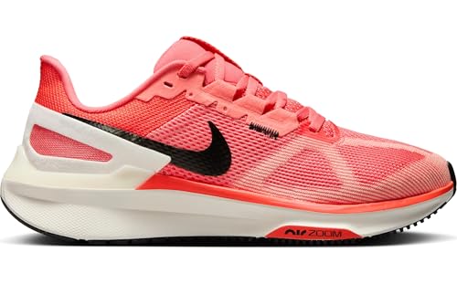 Nike Structure 25 Women's Road Running Shoes (DJ7884-800, Magic Ember/Sail/Apricot Agate/White) Size 8