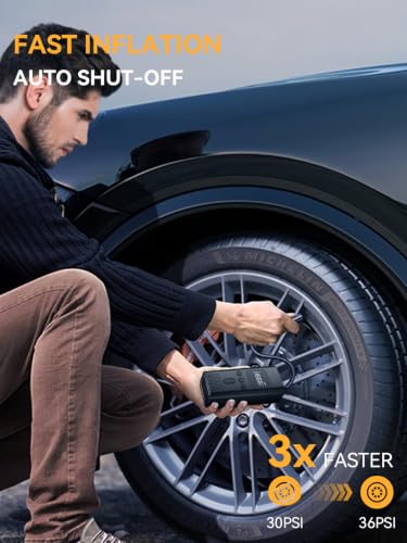 AIRSURE Tire Inflator Portable Air Compressor with Auto Shut-Off