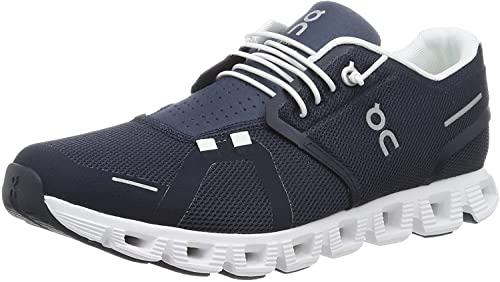 On Men's Cloud 5 Sneakers, Midnight/White, 8